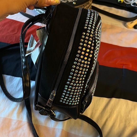 Black Rhinestone Mini Backpack - Picture 2 of 2